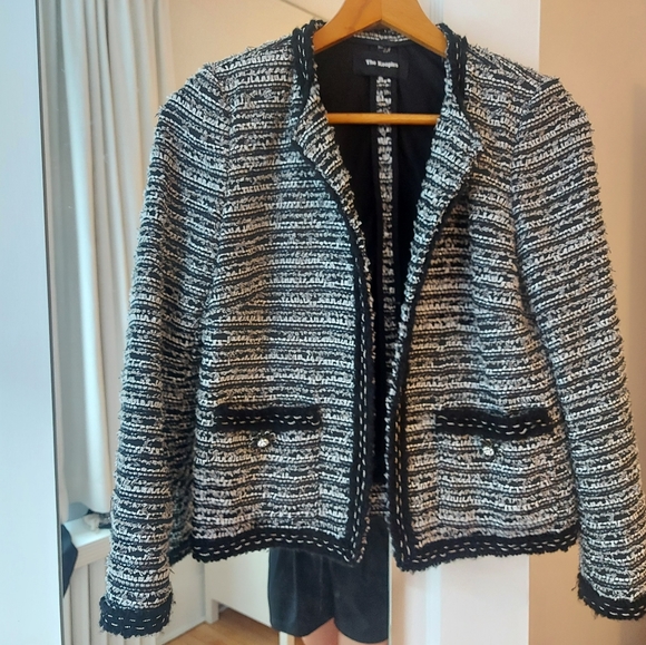 The Kooples Evening tweed jacket (black&white metallic thread) - Picture 4 of 10